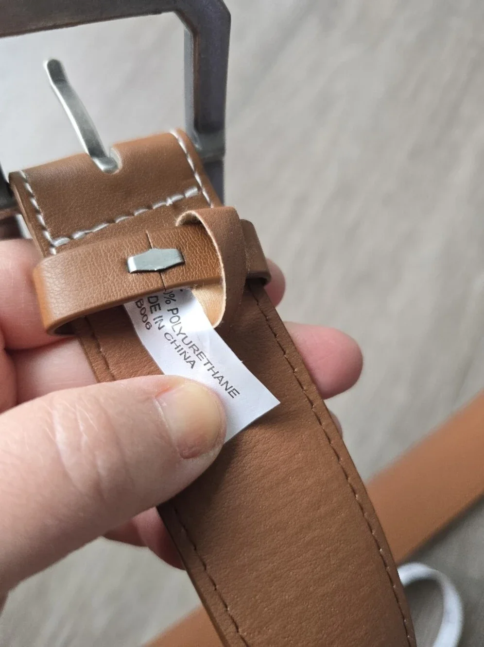 True Religion Tan Horseshoe Logo Belt Silver Buckle Western Y2K Faux Leather M/L